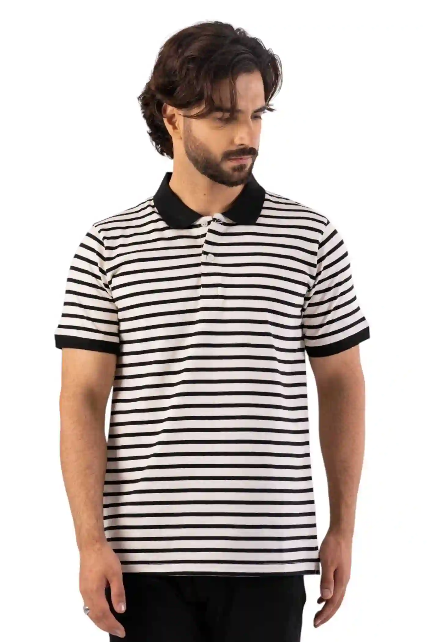 Men's Polo Shirt (Black Stripe)